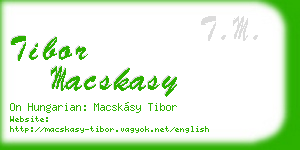 tibor macskasy business card