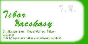 tibor macskasy business card